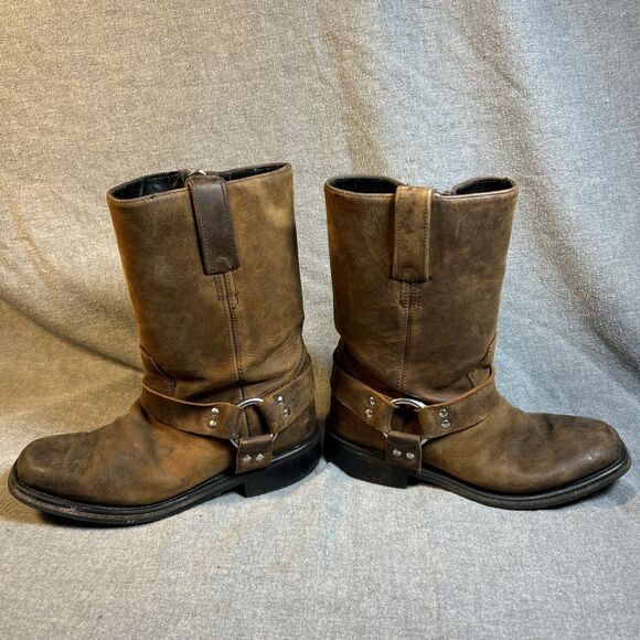 Old West Harness Leather Boot - Square Toe - CH1002, Buckle Size 12.5 - Picture 1 of 11